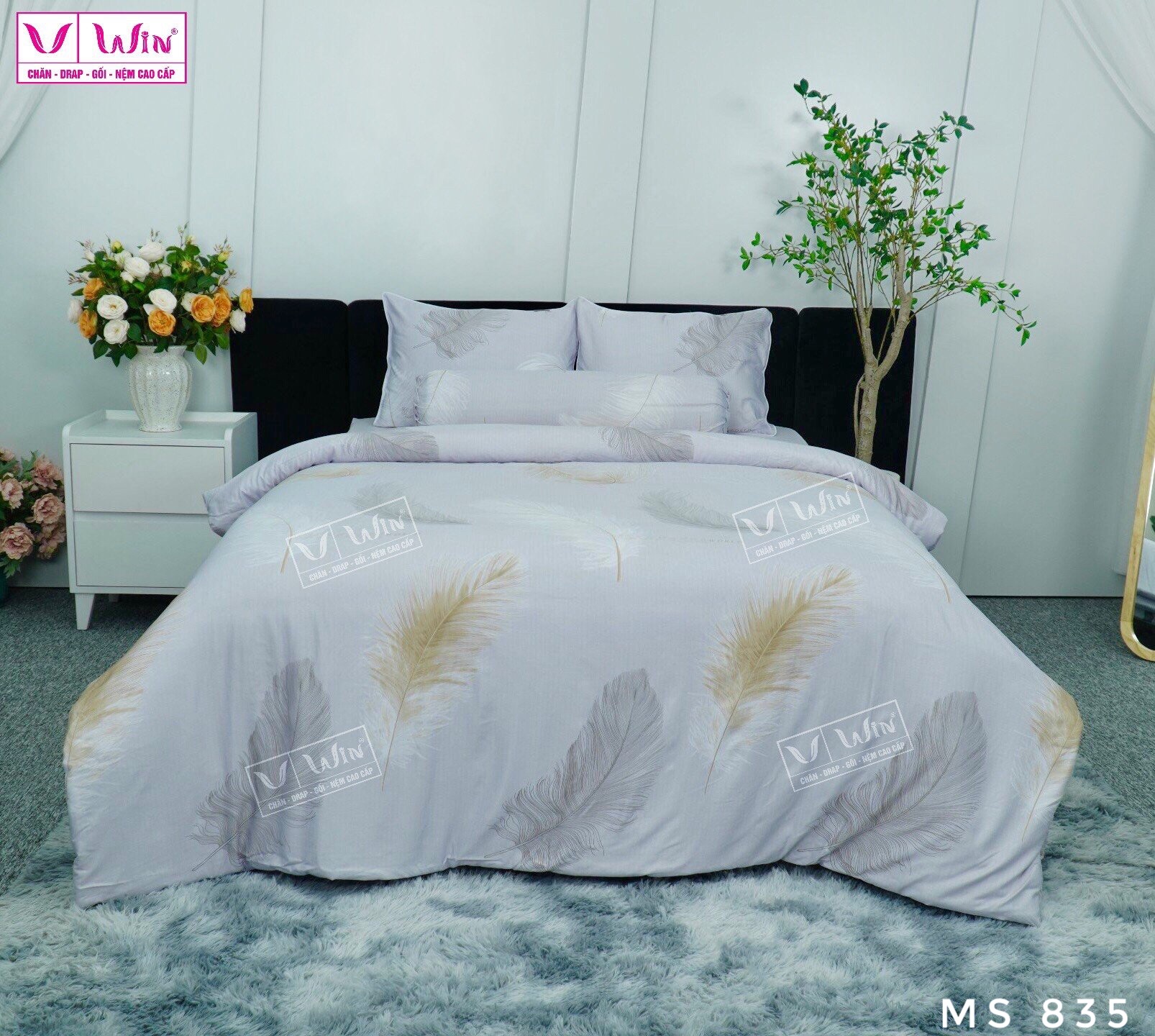 Bộ chăn ga Tencel cao cấp Thắng Lợi MS835