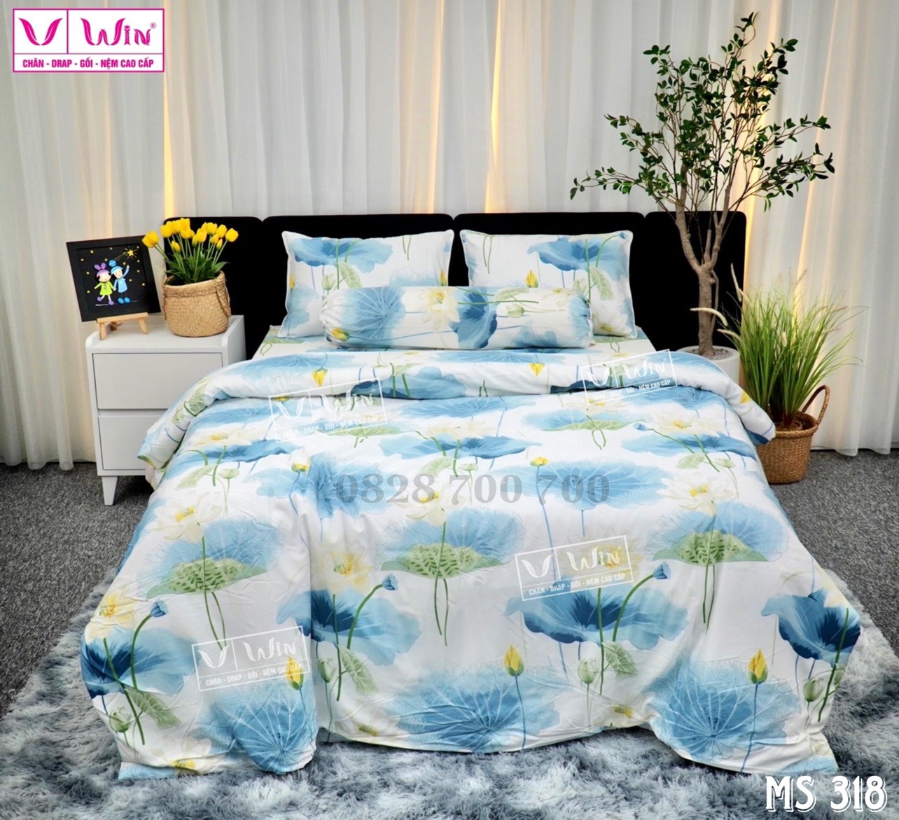 Bộ chăn ga Tencel cao cấp Thắng Lợi MS318